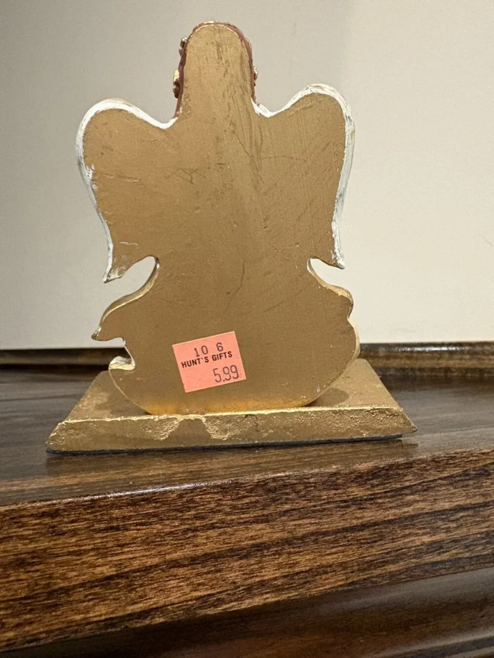 Vintage cast iron angel stocking holder, 5